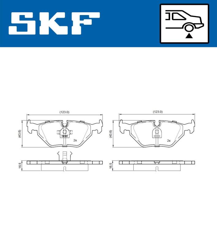 Jogo de 4 pastilhas de travão SKF ref. VKBP 90963